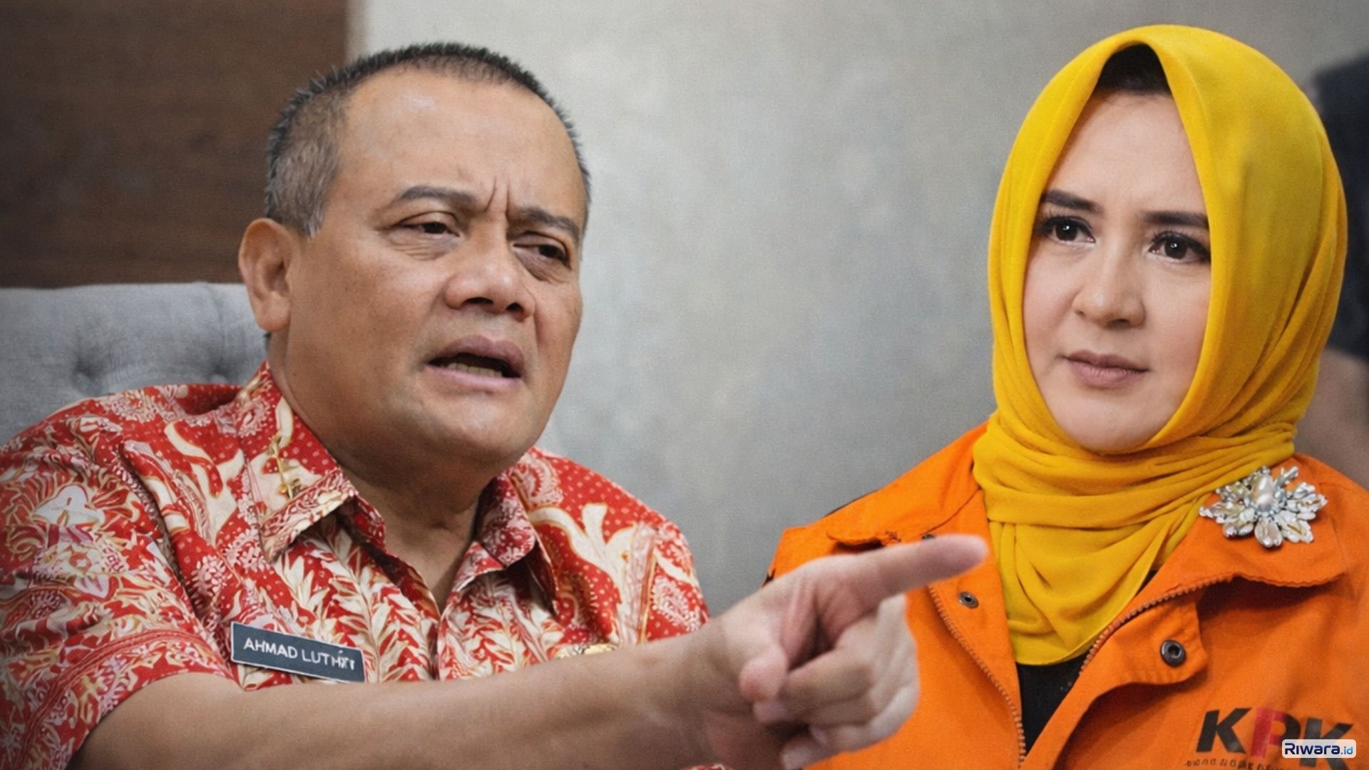 Gubernur Jawa Tengah Ahmad Luthfi dan Bupati Pekalongan Fadia Arafiq terkait perbedaan pernyataan soal OTT yang dilakukan Komisi Pemberantasan Korupsi dalam kasus dugaan korupsi pengadaan outsourcing di Pemkab Pekalongan.